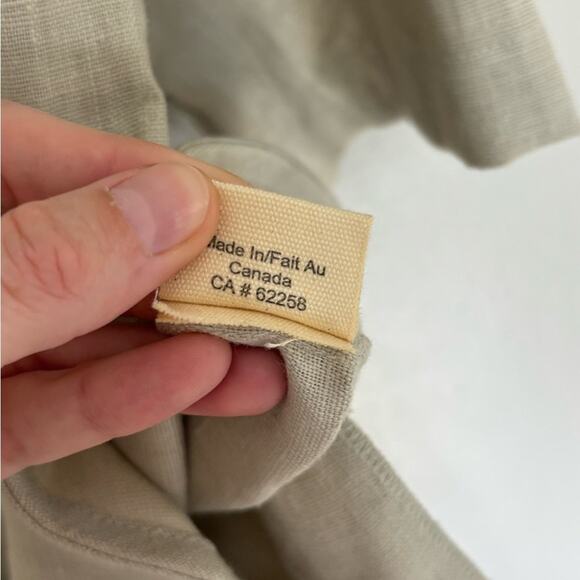 Beaton 100% Linen Beige Short Sleeve Chore Jacket - Size XS - Picture 6 of 6